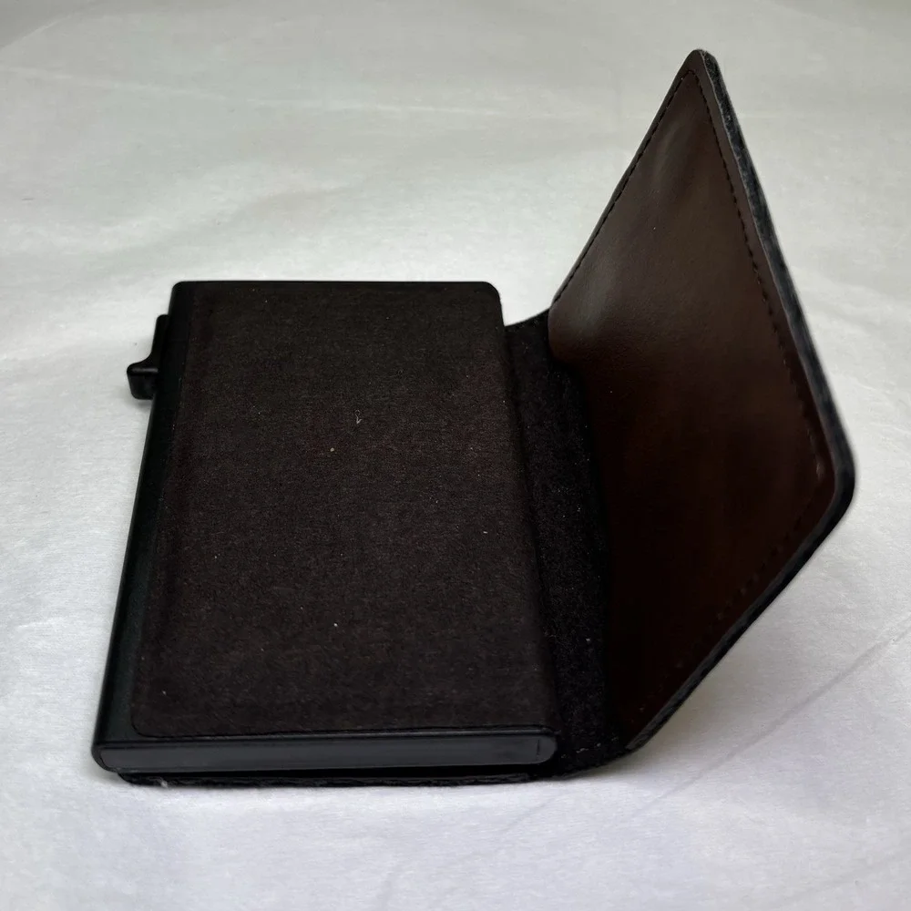 AirTag Brown Wallet Anti Theft Bullet Card Bag Multi-functional Rfid Card Holder